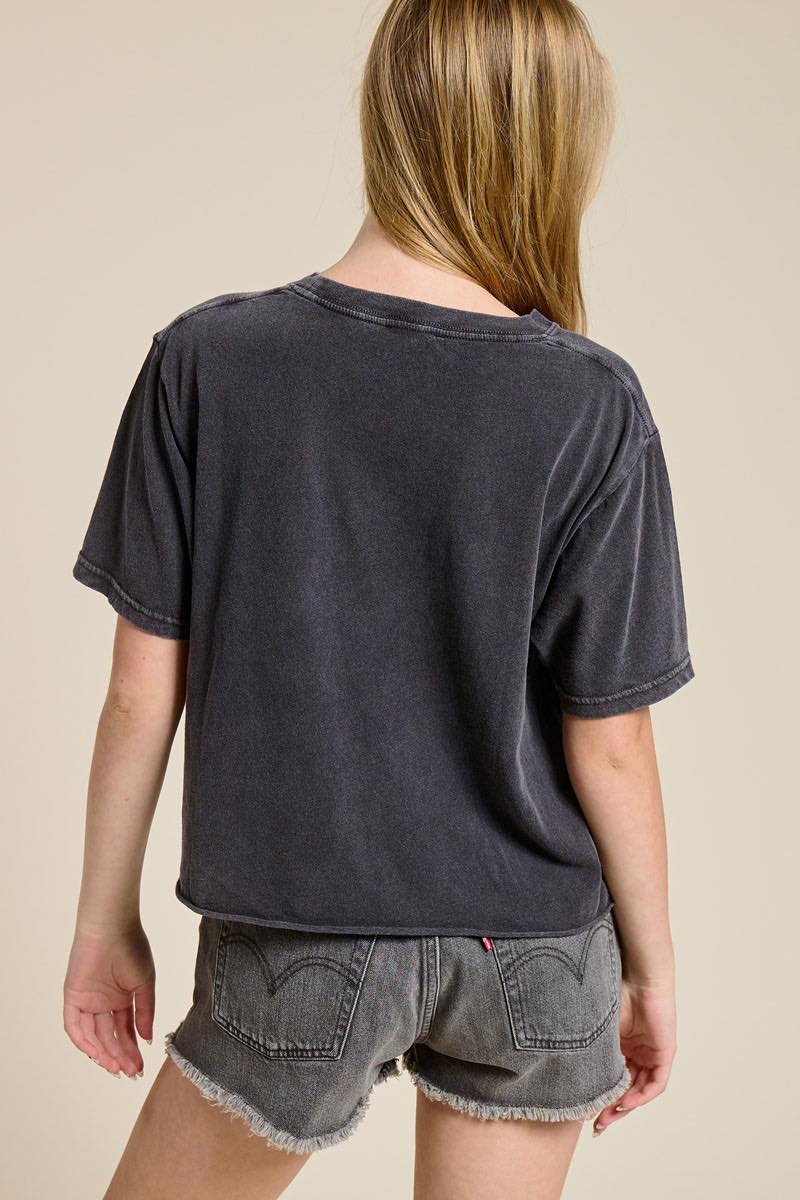 Vintage Cowboy Graphic Raw Hem Tee
