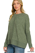 Melange Hacci Oversized Sweater - Army Green
