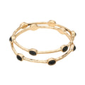 Samantha Stack - 2 Hammered Gold Bangle Bracelets - Black