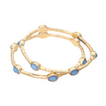 Samantha Stack - 2 Hammered Gold Bangle Bracelets - Blue