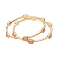Samantha Stack - 2 Hammered Gold Bangle Bracelets - Coral