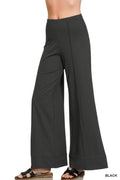 Ponte Wide Leg Pants - Black