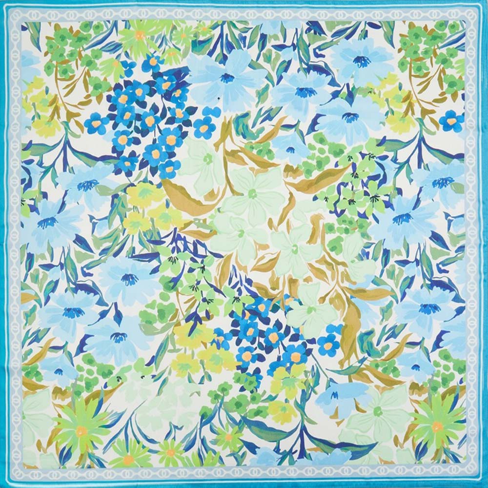 Vintage Floral Garden Print Square Bandana Scarf