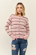 Striped Cardigan: Pink