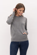 Sweater Hoodie with Front Pocket- Heather Gray