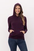 Sweater Hoodie with Front Pocket- Dark Purple