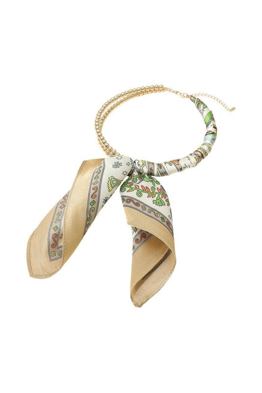Scarf Necklace - Beige