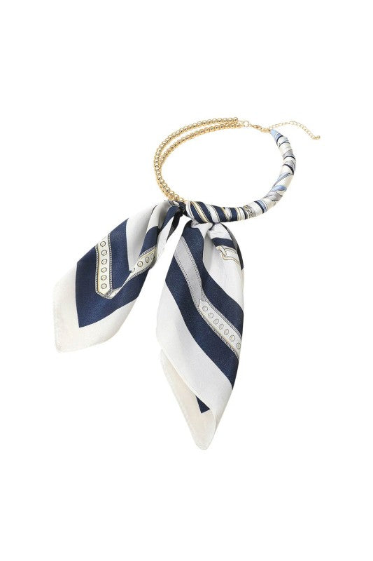 Scarf Necklace - Navy
