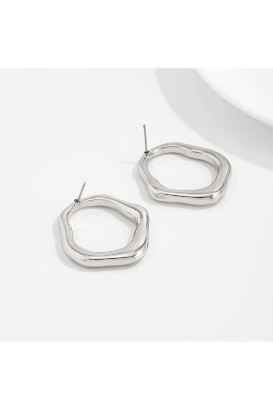 Open Circle Stud Earring - Silver