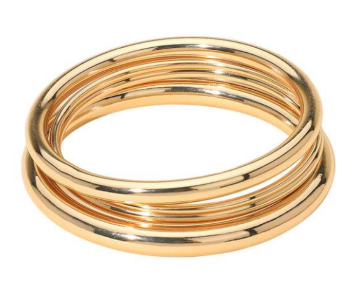 Smooth Metal Stackable Multi Layered Bangle Bracelets