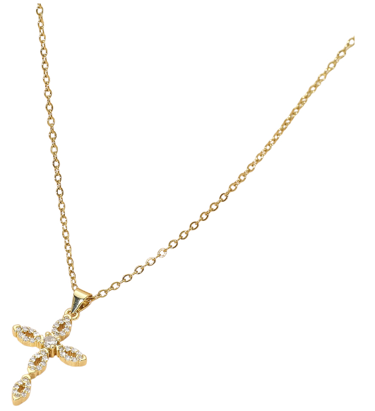 CZ Cross Pendant Necklace