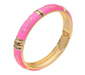 Victoria Enamel Hinged Bangle Bracelet in Fuchsia