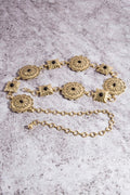 Western Concho Chain Belt - Gold & Black