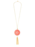 Allure Resin Acrylic Pendant Necklace: Coral