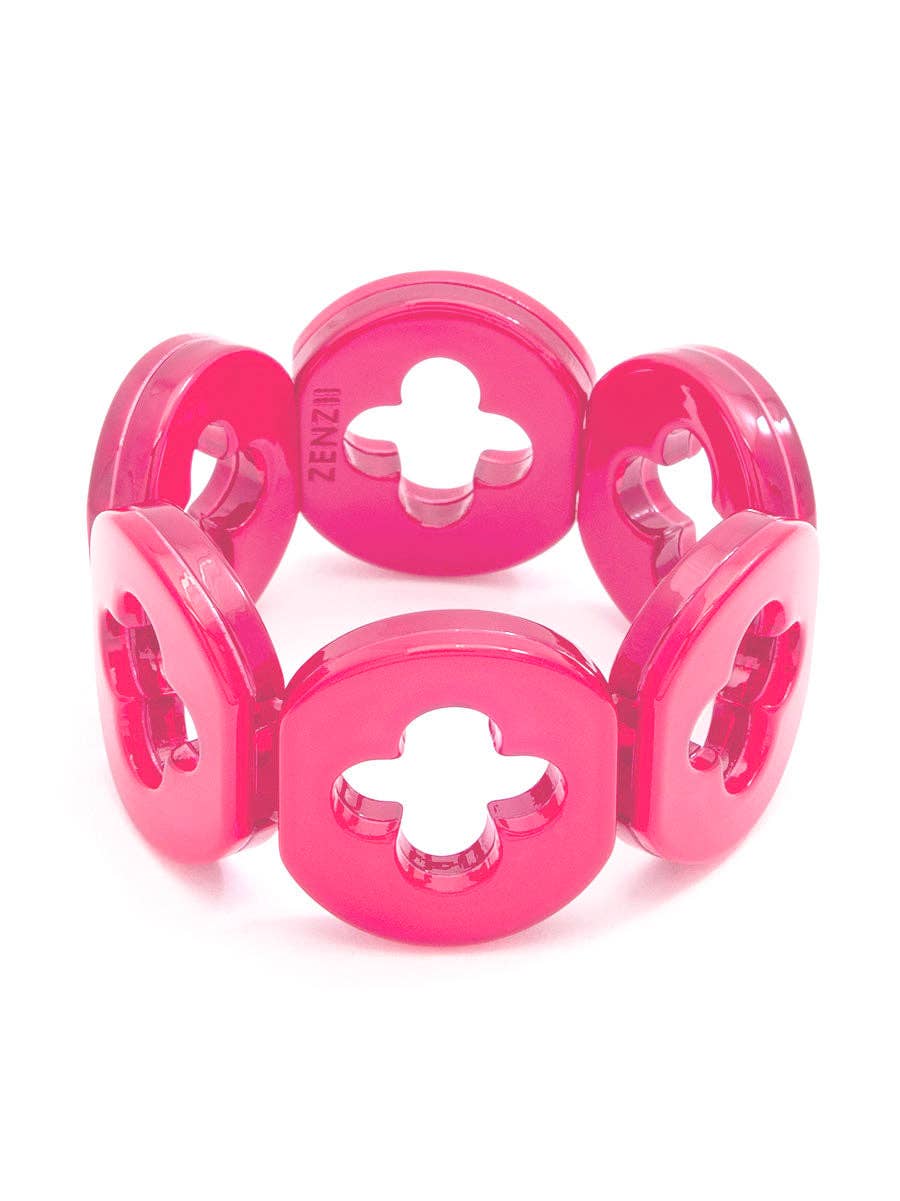 Julia Pink Resin Clover Bracelet