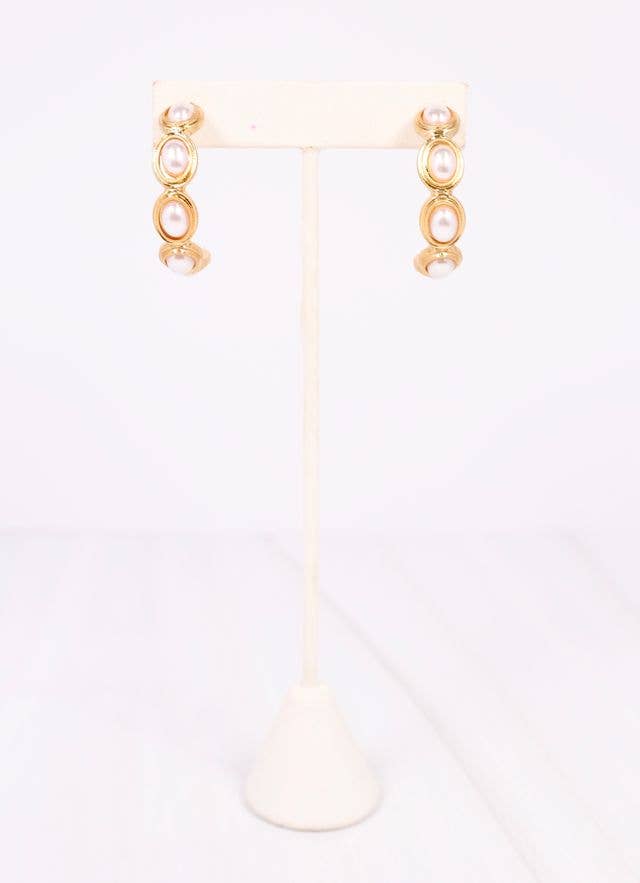 Vintage Pearl Hoop Earring