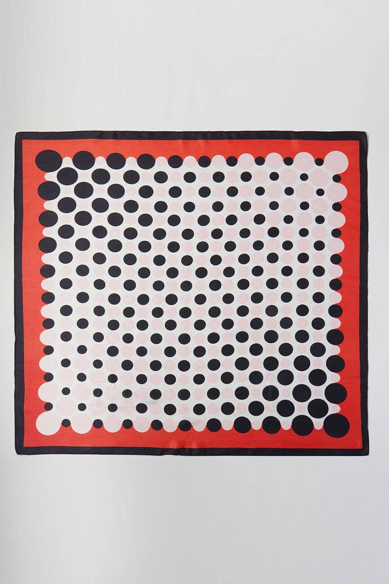 Forward Motion Red Dots Square Satin Scarf