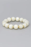 Beaded Stretch Bracelet - Ivory