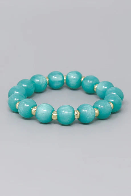 Beaded Stretch Bracelet - Turquoise