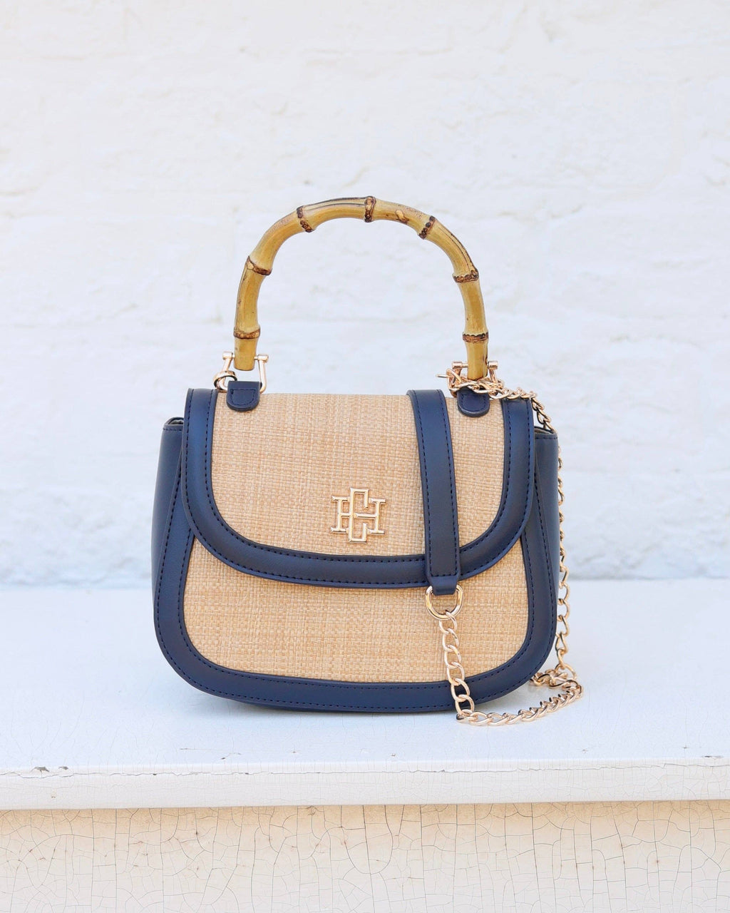 Jessica Handbag Natural and Navy