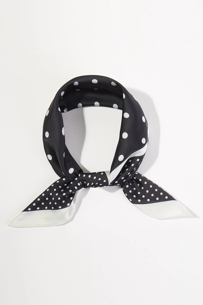 Classic with A Twist Black Square Satin Scarf