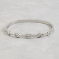 Silver Station Bangle Bracelet