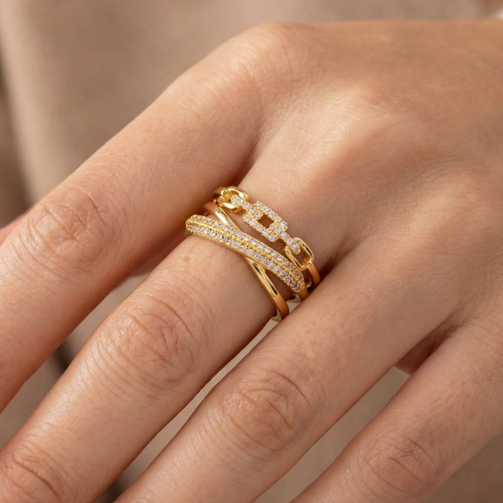 Three Row Twist Ring - Adjustalbe