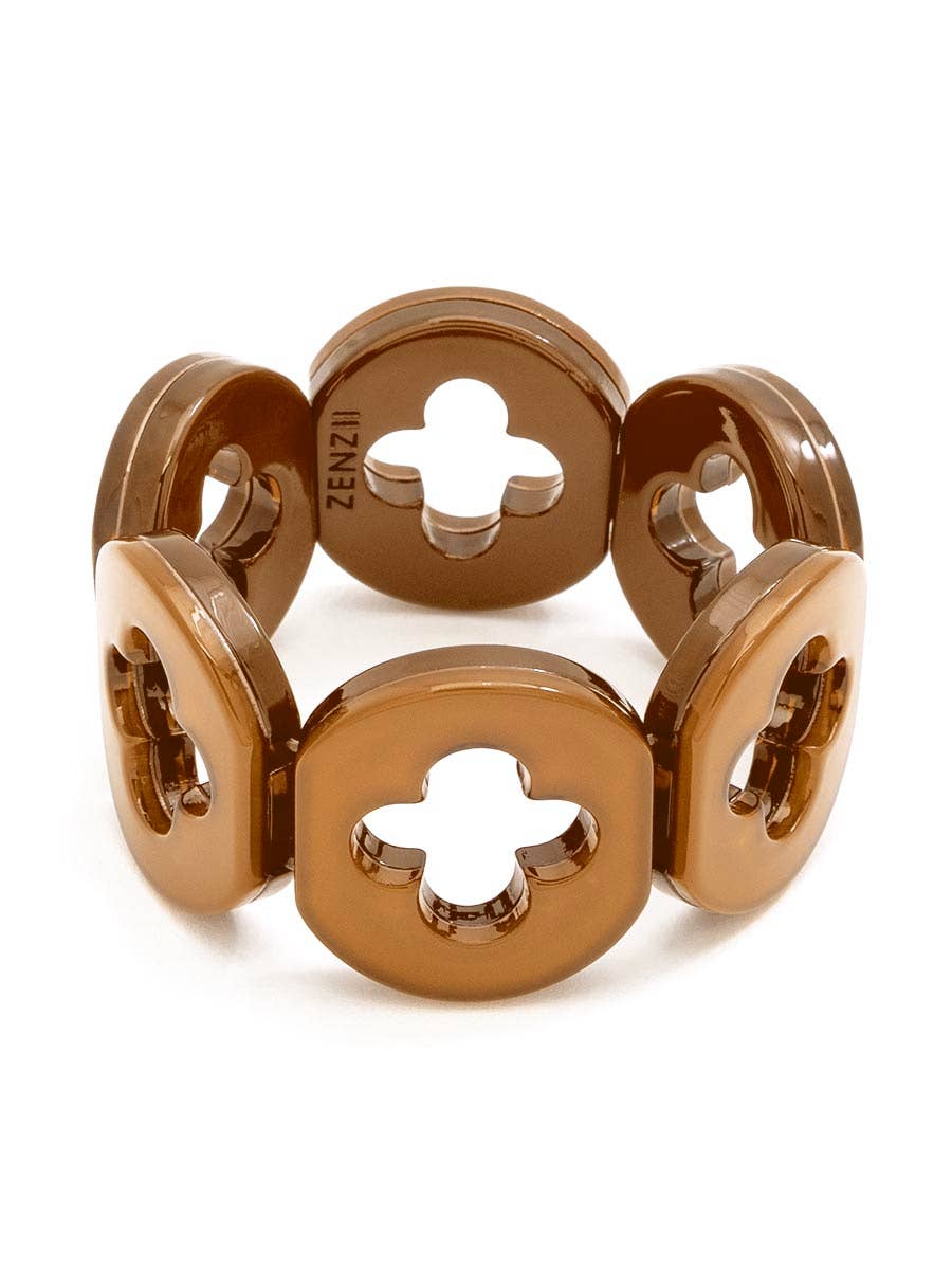 Julia Brown Resin Clover Bracelet
