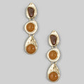 Triple Tier Brown Drop Earrings