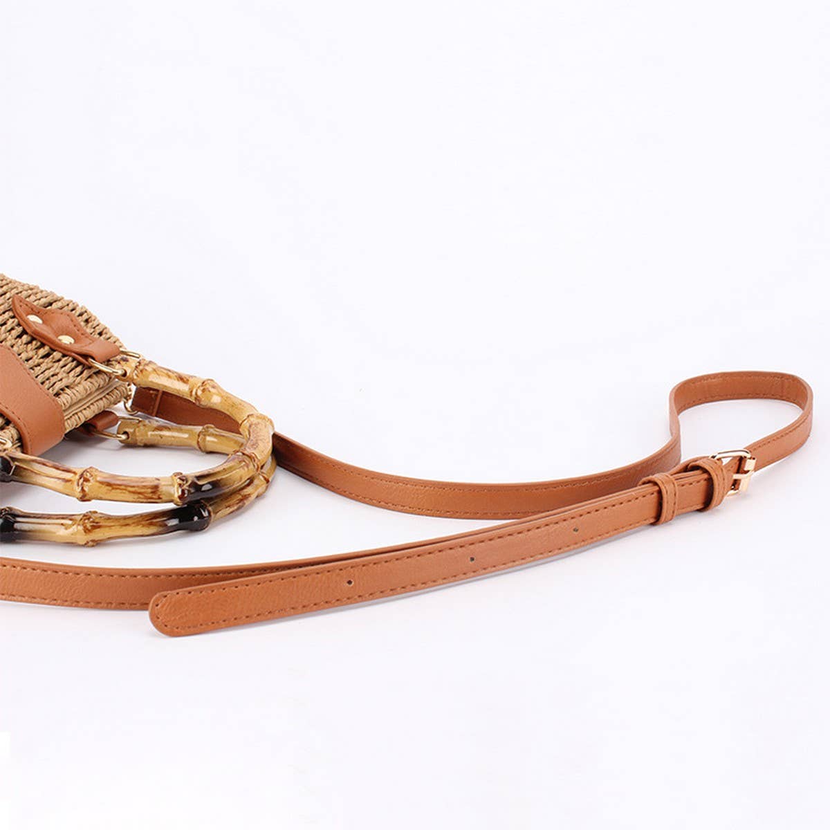 Straw Bag with Bamboo Handle