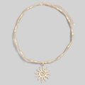 Spiral Sun Pendant Choker Necklace