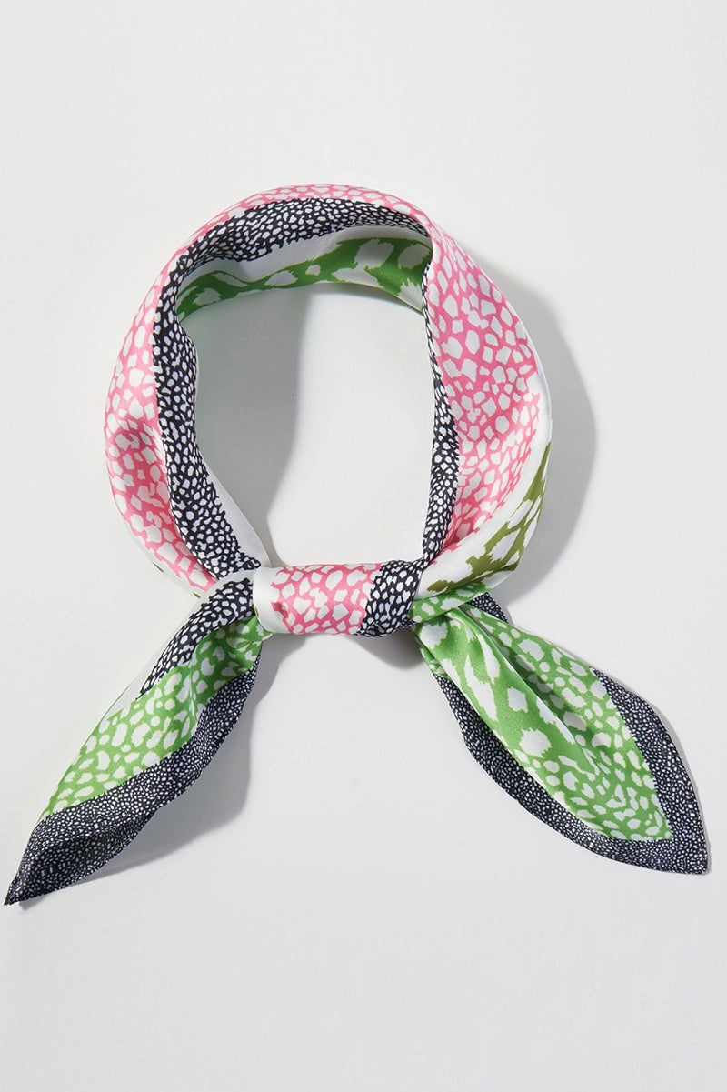 Leopard Lane Green Square Satin Scarf