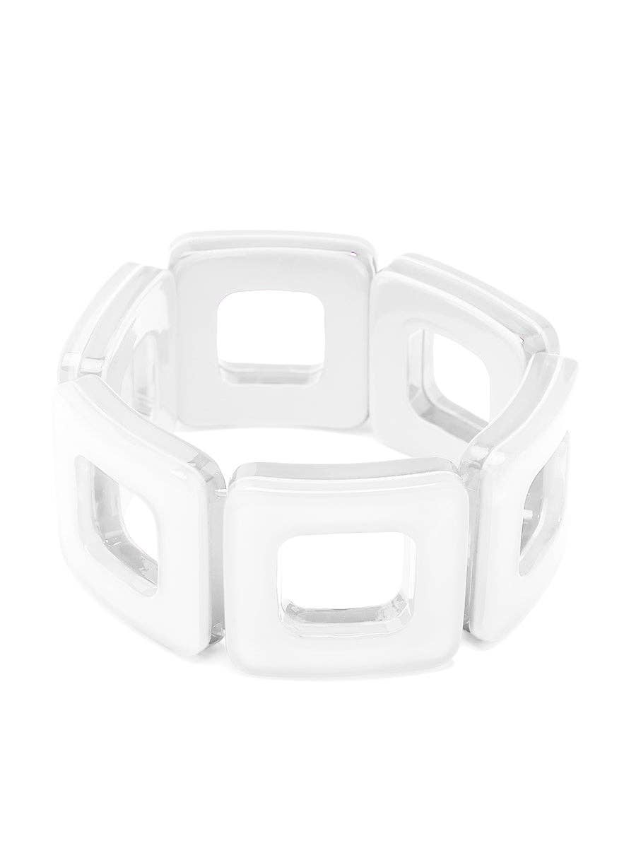 Julia White Resin Block Bracelet