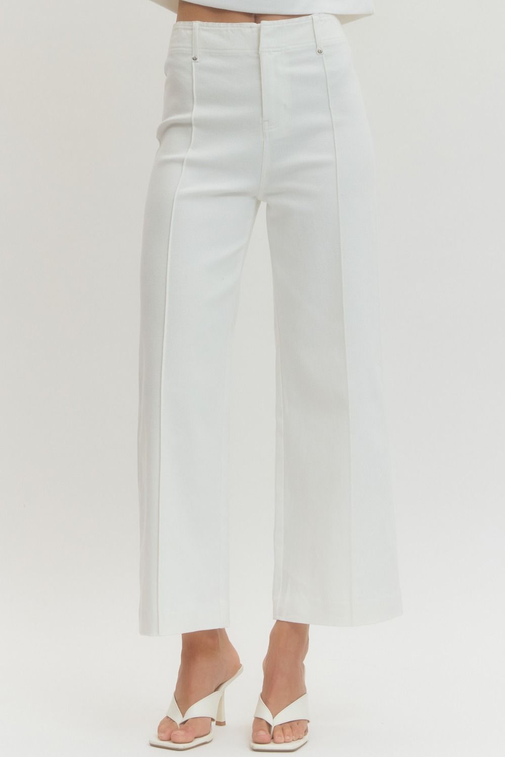 High Rise Wide Leg Jeans - White