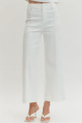 High Rise Wide Leg Jeans - White