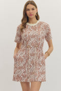 Animal Print Short Sleeve Mini Dress