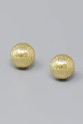Textured Gold Sphere Stud Earrings