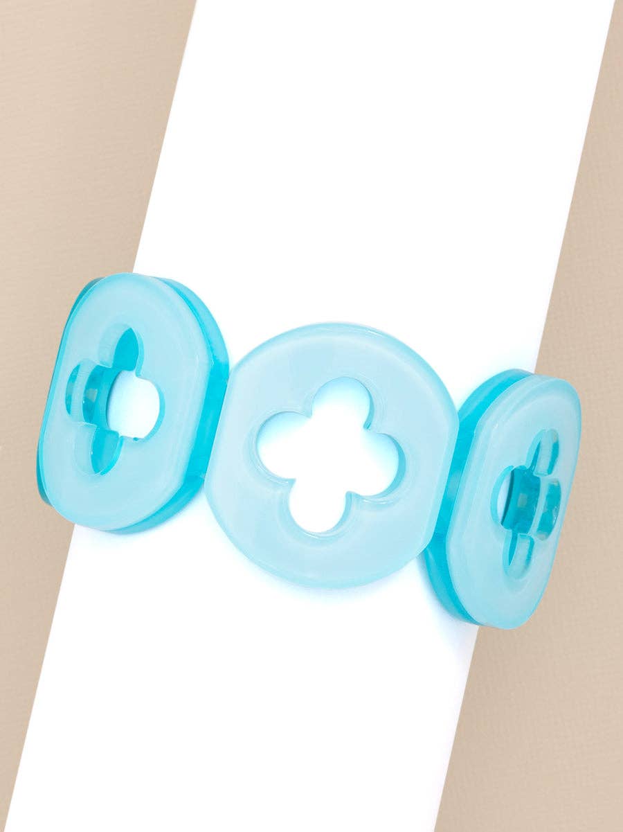 Julia Blue Resin Clover Bracelet