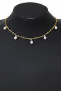 Pearl Dangle Pendant Chain Necklace